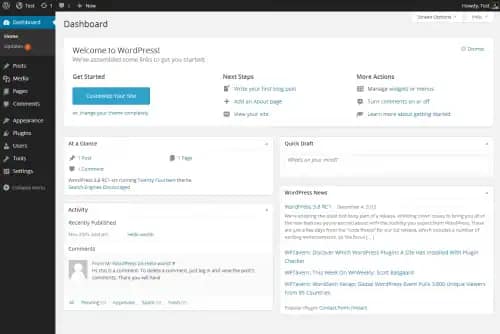 WordPress Admin dashboard